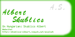 albert skublics business card